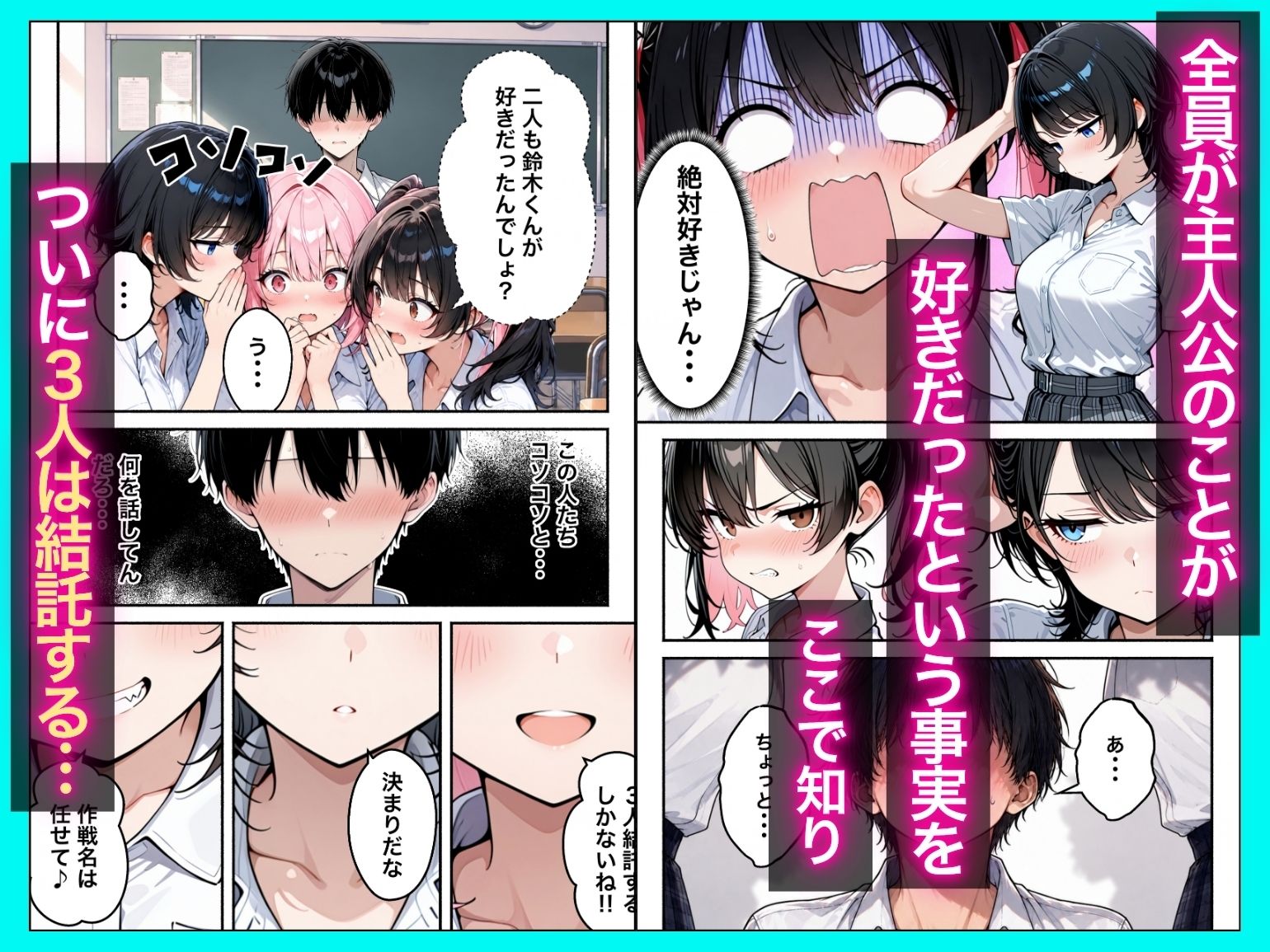 【FANZA同人紹介】 WSS〜一軍ギャル3人組による逆NTRハーレムスクールライフ〜