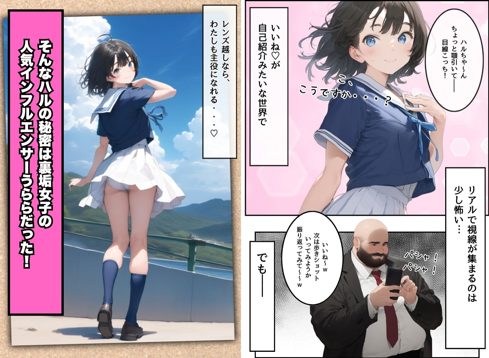 【FANZA同人紹介】 地味で華奢な裏垢女子がおじさんに甘やかされてハメ撮り撮影〜BSS編、僕が先に好きだったのに〜
