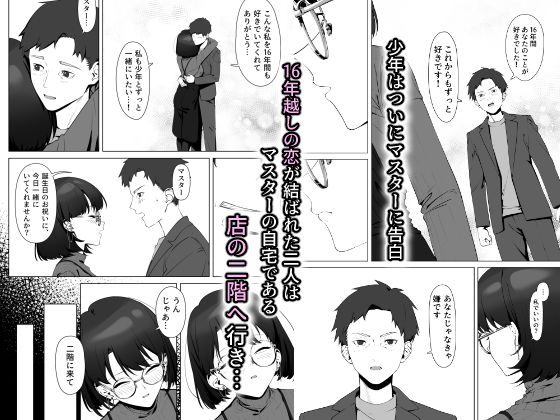 【FANZA同人紹介】 16年間通い続けた喫茶店のマスターに筆下ろししてもらった