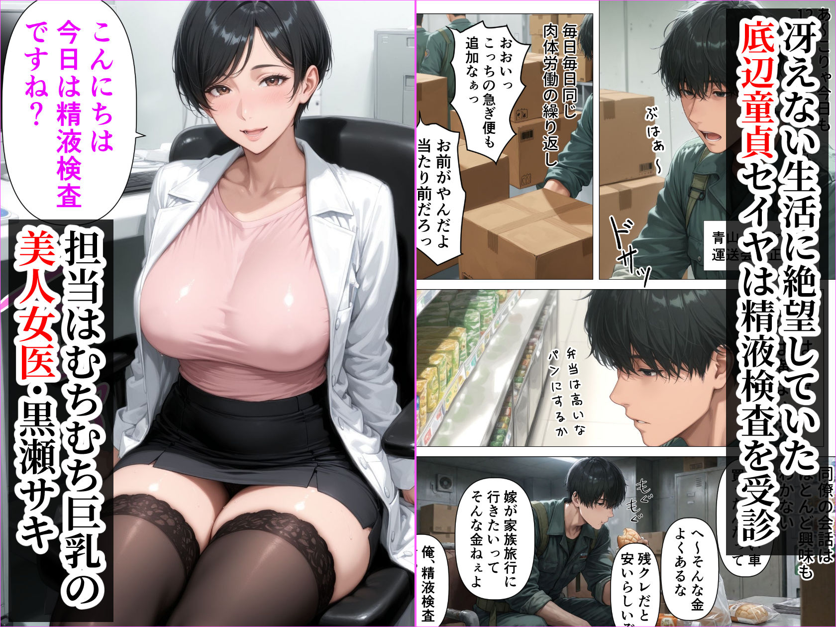 【FANZA同人紹介】 【精液が最強の美容薬の世界】 SSSレア精液で人生逆転！むちむち人妻女医の特別検診