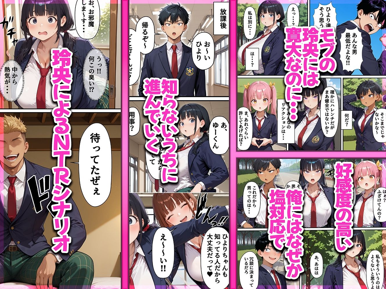 【FANZA同人紹介】 ギャルゲー世界に転生したら、ヒロイン達がライバルキャラに次々と寝取られた