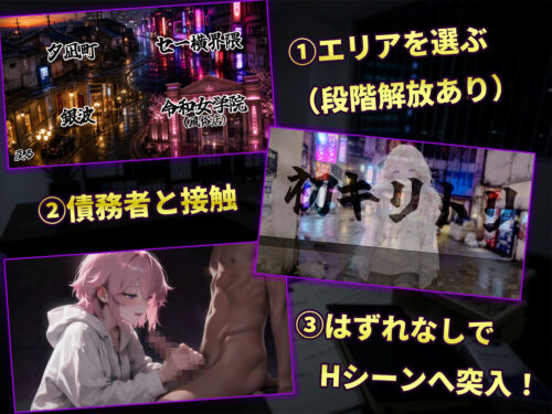 【FANZA同人紹介】 【スマホ対応】キリトリ48 〜借金のカタは48人の女〜 闇金債務者コレクション型シネマティックノベルゲーム
