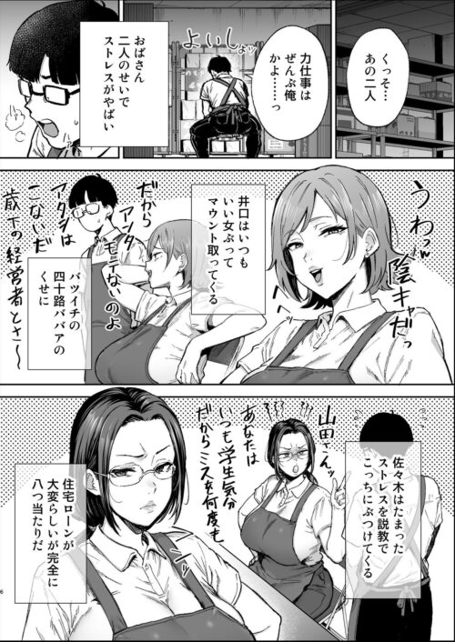 【FANZA同人紹介】 バツイチおばさんと説教人妻、ワケあり熟れまんオナホにします。
