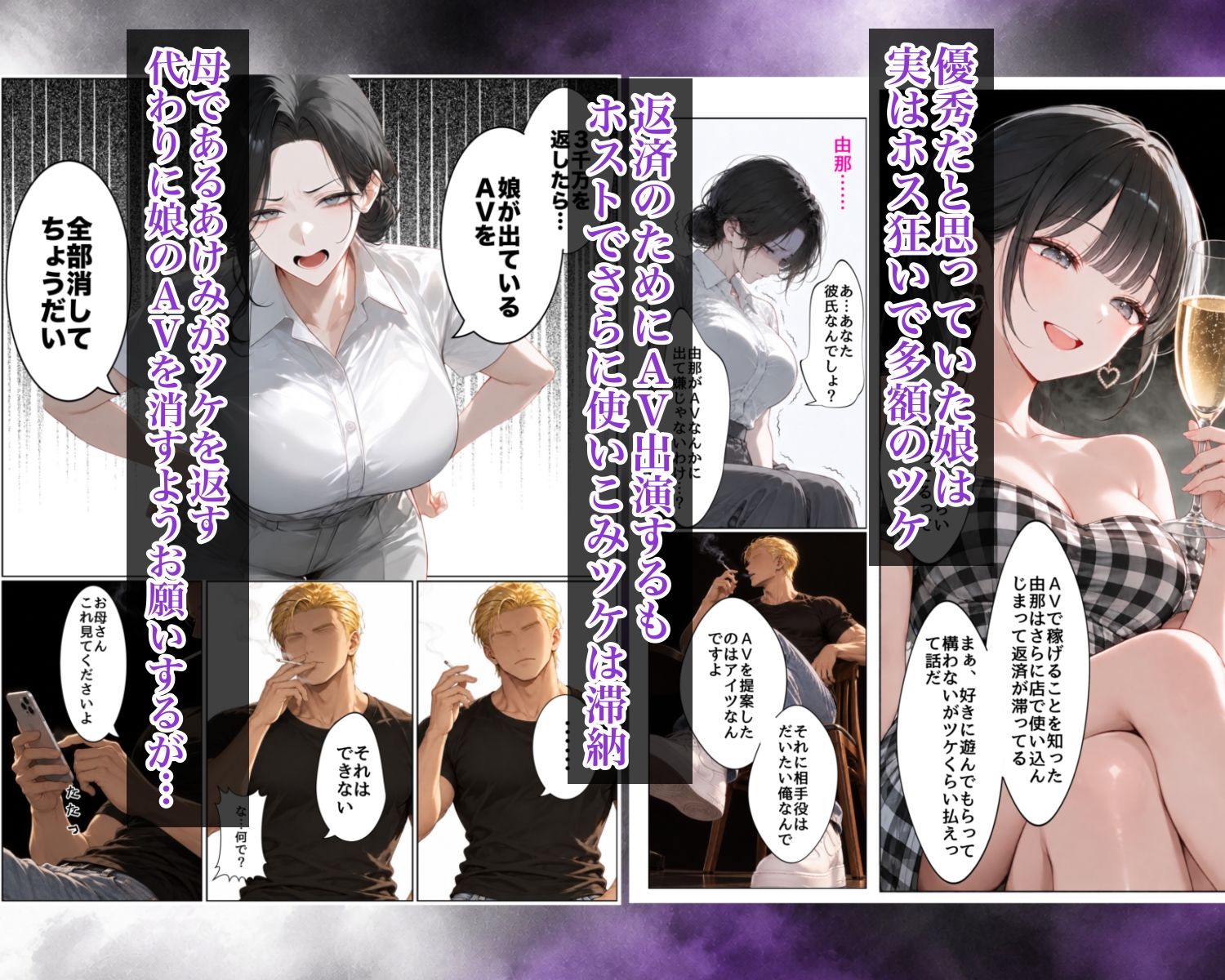 【FANZA同人紹介】 娘の彼氏とAV撮影〜娘の彼氏のチン〇でイキ狂い尿と潮をまき散らす人妻警官〜